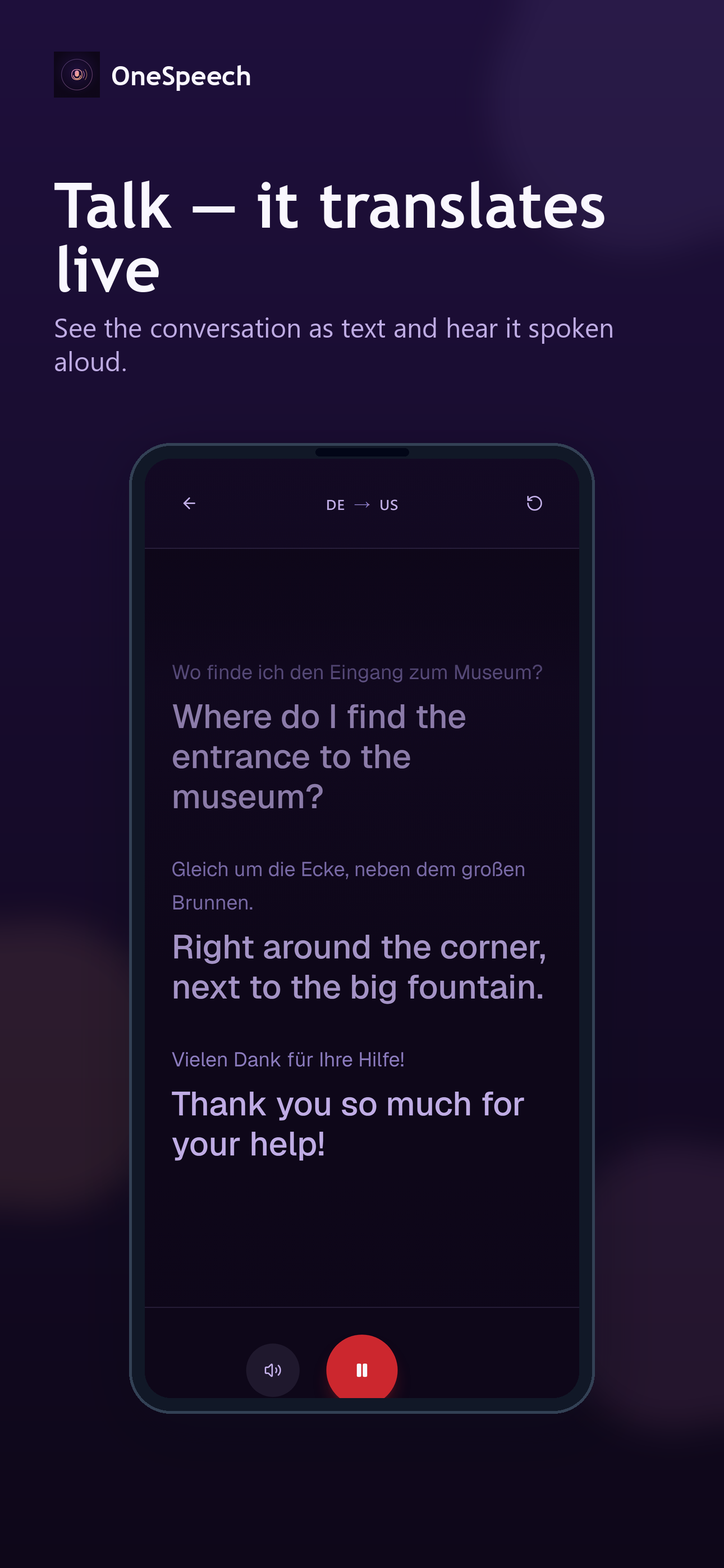 Talk — it translates live